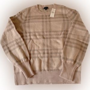 Ann Taylor, M, BNWT, beautiful muted pink/grey/beige windowpane pattern